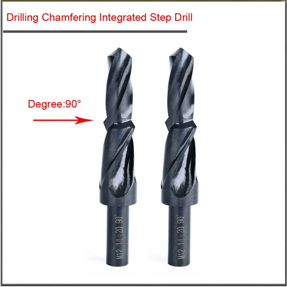 M3-12mm HSS Drilling chamfered countersunk head integrated step drill,Second stage bit with screw countersunk head