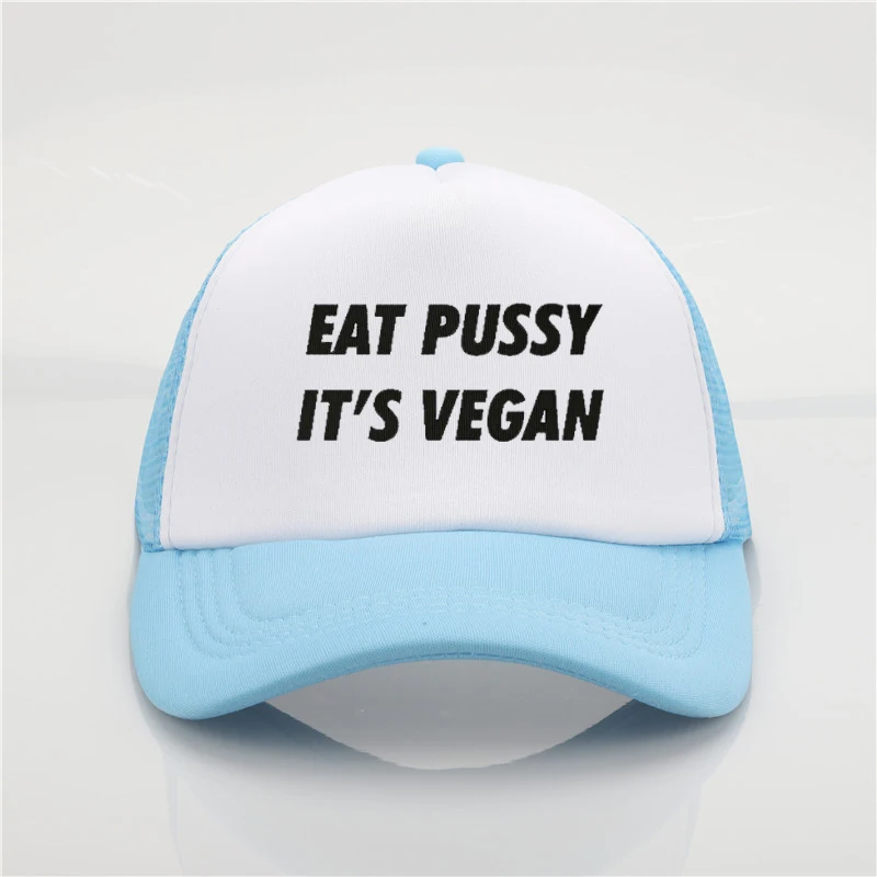 Eat Pussy шапка с сеткой eat pussy ее vegan печать бейсболка Мужская wo мужская летняя Трендовая шапка новая Солнцезащитная шляпа пляжный козырек шляпа
