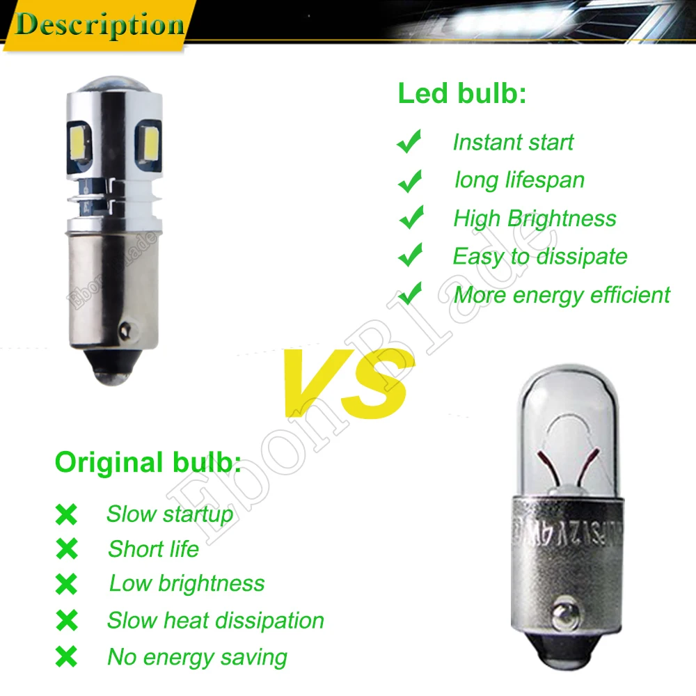 2 x Белый BA9S T4W BAX9S H6W BAY9S H21W авто светодиодный светильник объектив проектора 5 SMD лампочка индикатор обратная сторона лампы 12 В 24 В стайлинга автомобилей