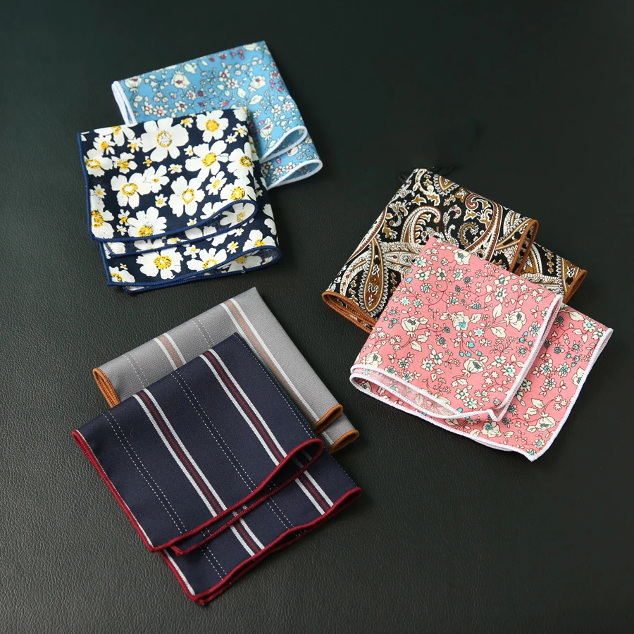 Linbaiway Mens Suits Hankerchief Floral Printed Scarves Women Cotton Hankies Men's Pocket Square Hanky Towels Custom LOGO | Аксессуары