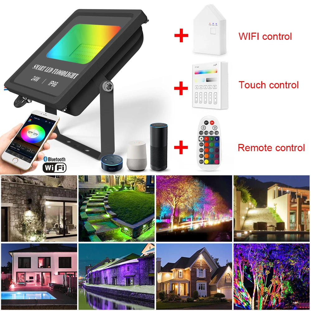 Умный Светодиодный прожектор RGB + CW WW водонепроницаемый Wi-Fi Bluetooth настенный