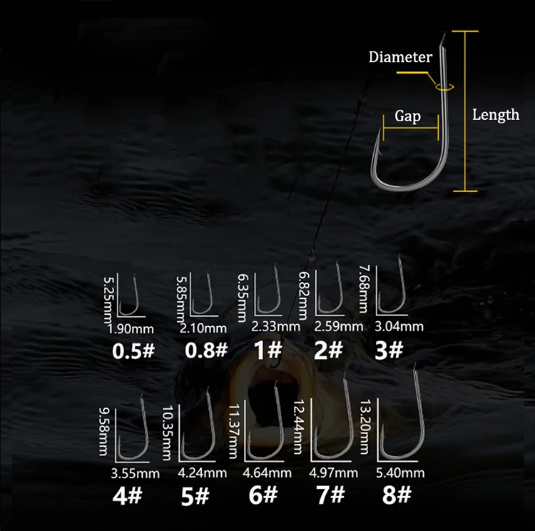 30 шт., рыболовные крючки из черной колючей не-колючей высокоуглеродистой стали, морские 0,5#0,8#1-8# рыболовные крючки, рыболовные аксессуары для рыбалки, крючок