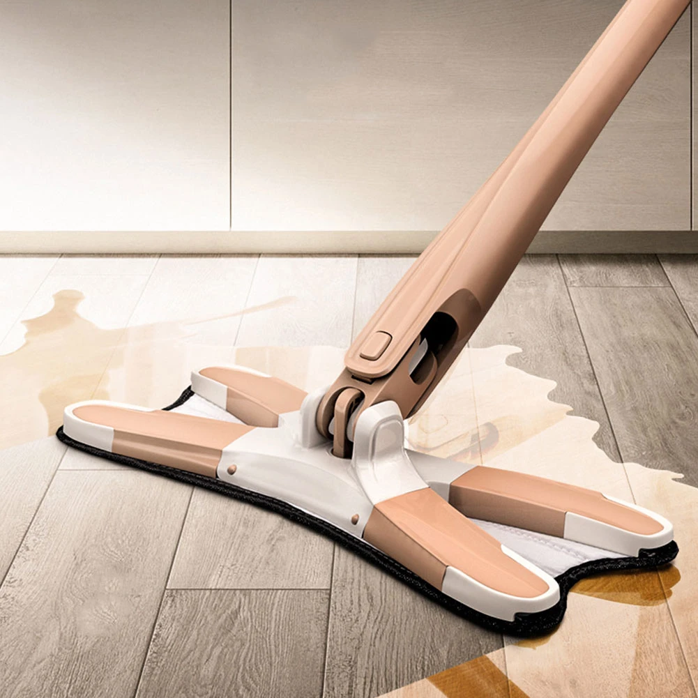 

X-type Microfiber Floor W/ 3pcs Mop Cloth Replace Hand-free Wash Fat Mop Manual Extrusion Household Cleaning Tools Floor Mop-pad