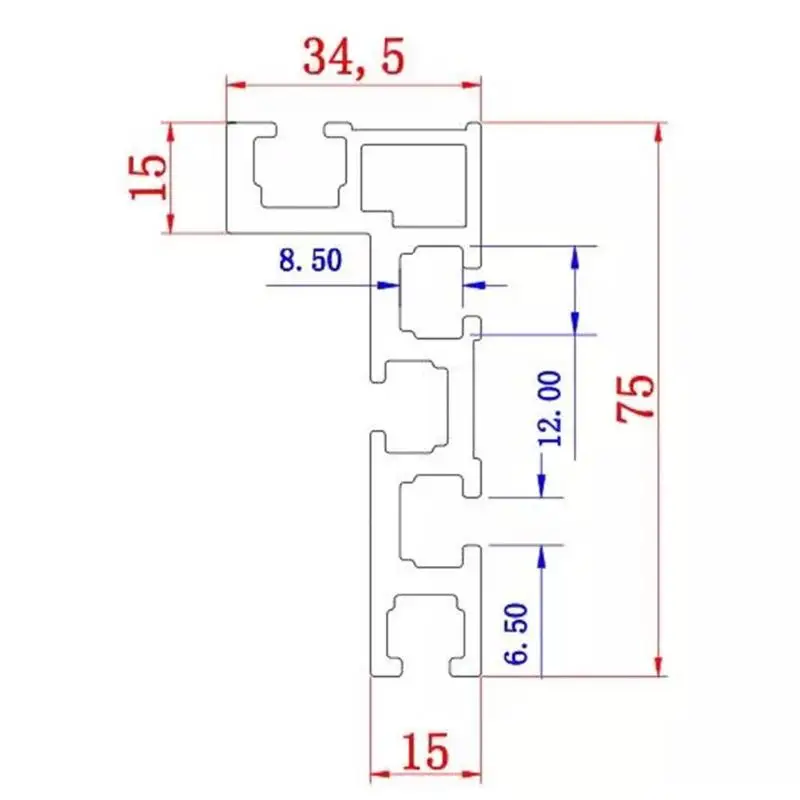 400mm Woodworking DIY 75 Type Aluminum Alloy T-tracks Chute Backing Workbench DIY Tool Rail Chute Connector 400x75x34.5mm