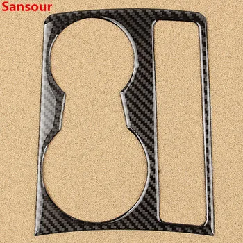 

Carbon Fiber Car Water Cup Holder Panel Cover Trim Decorative Frame For Audi A4 A5 Quattro S4 S5 RS5 Styling Interior Stickers