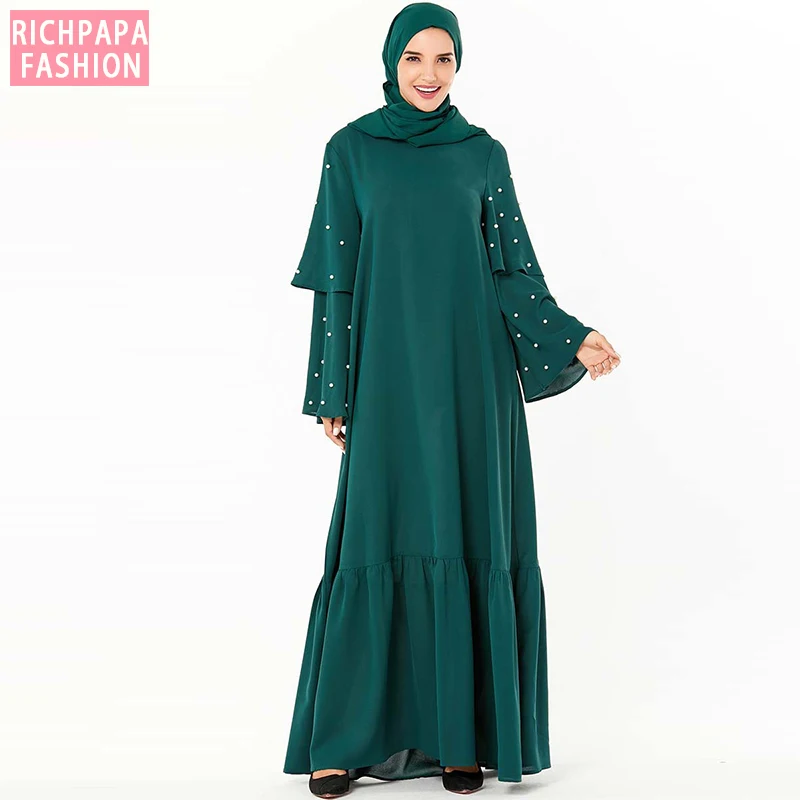Размера плюс арабская абайя Дубай мусульманский хиджаб платье турецкие платья
