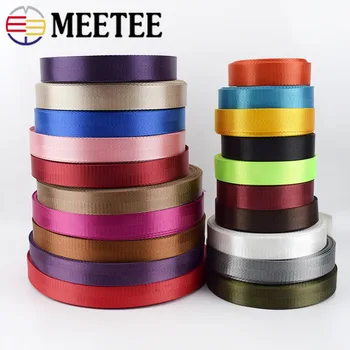 

Meetee 8Meters 25mm High Quality Nylon Webbing Band Herringbone Pattern Lace Tape Ribbon DIY Bag Strap Sewing Belt Accessories