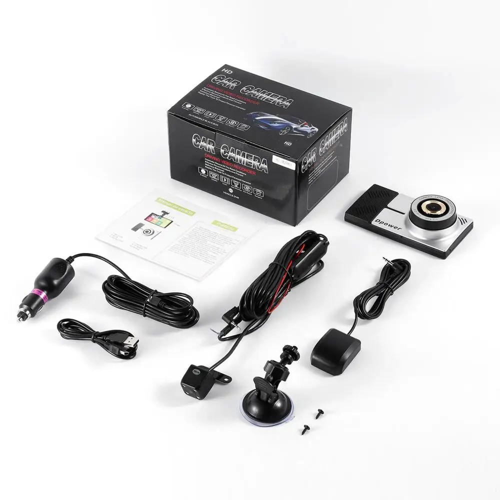 Dpower D05 подсветка сенсорный экран зеркало для вождения+ gps отслеживание gps навигация циклическая запись ночное видение