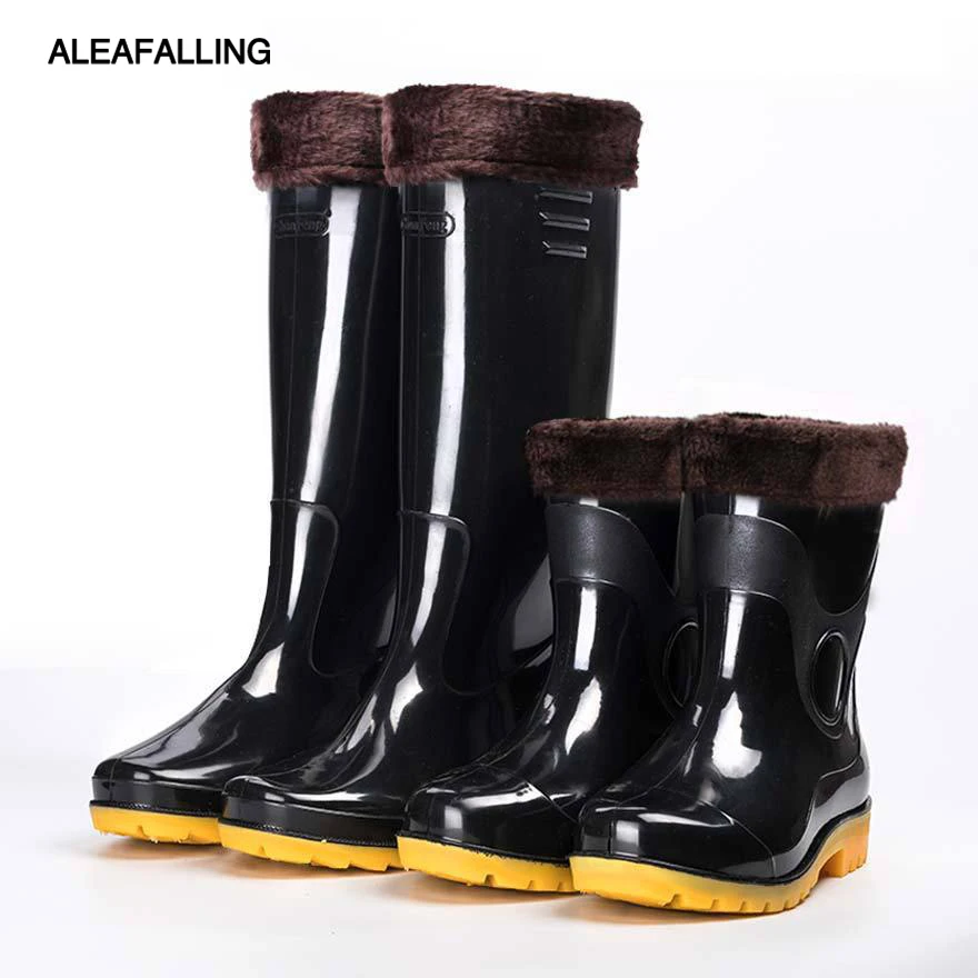 Aleafalling Waterproof Rain Boots Winter Shoes Men Rain Outdoor Water
Rubber High Tube Boots Slip On Botas Thicken Or Thin