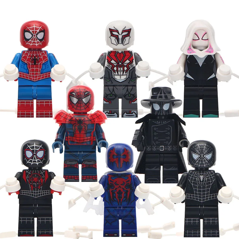 

Single Sale Spiderman Marvel Avengers Gwen Stacy White Shadow Metal Venom Spiderman Building Blocks Toys For Children