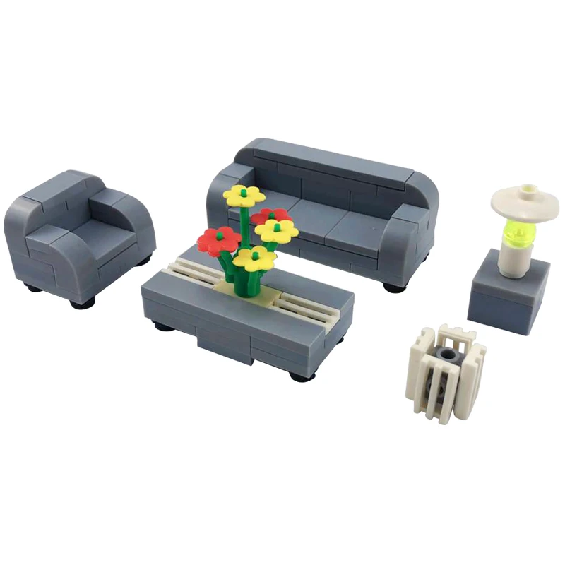 Locking City MOC Furniture Bathroom Public Toilet Building Blocks Toys for Children Assemble City Block DIY Parts Learning Gifts 11