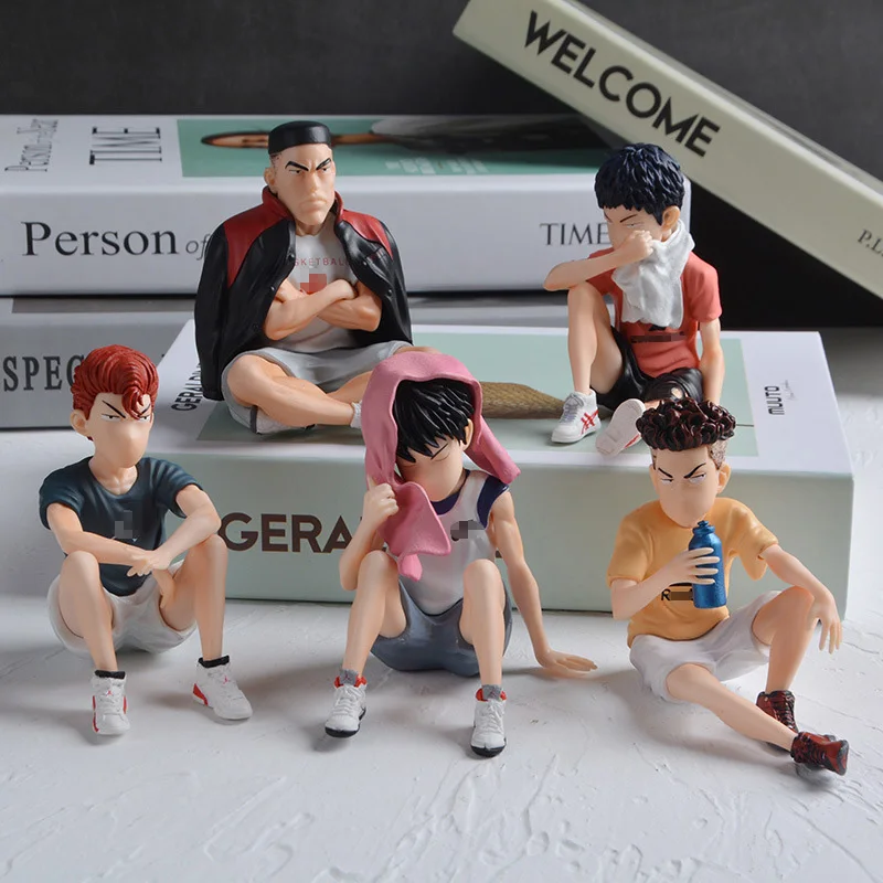 Hot 5pcs/set Slam Dunk Action Figure Toys Hanamichi Sakuragi Rukawa Kaede Akagi Takenori Miyagi Ryota Anime Figure Model Toys
