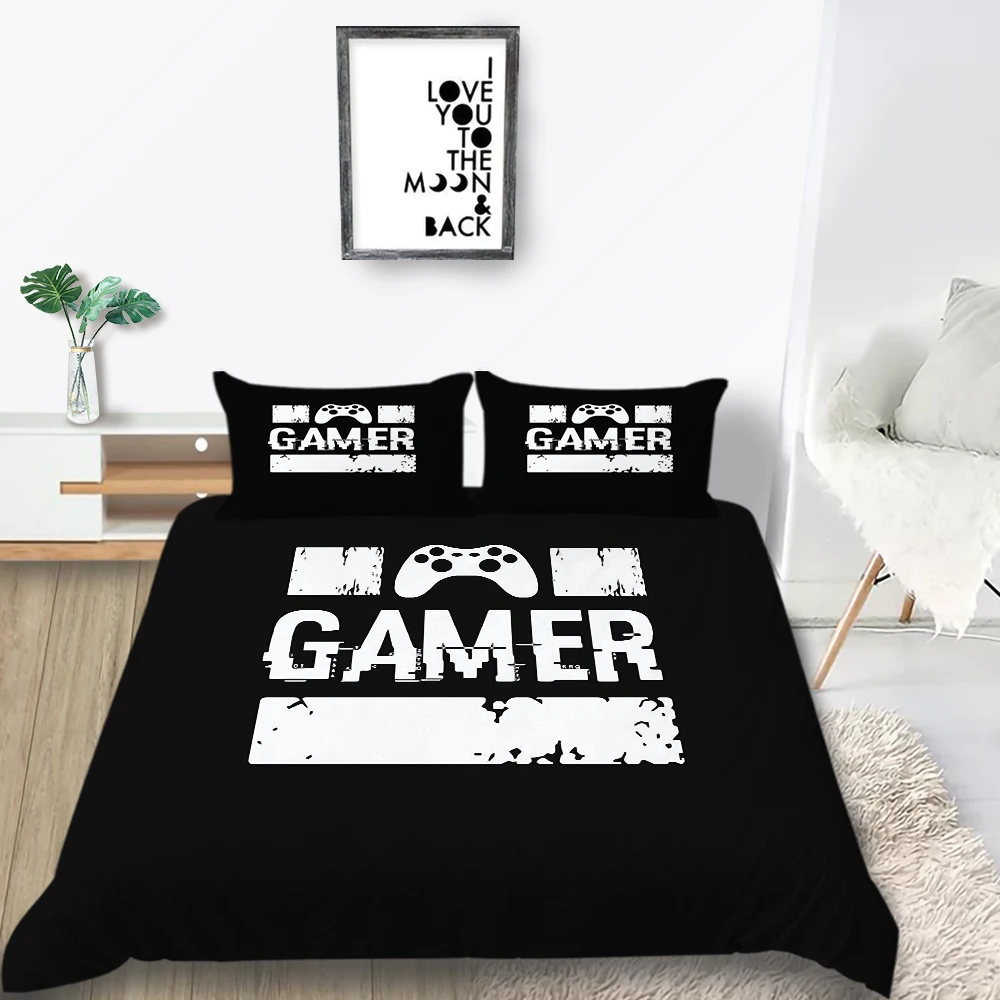 

Thumbedding Gampad Bedding Set Classic Design Fashionabl Duvet Cover Black King Queen Single Double Full Twin Soft Bed Set