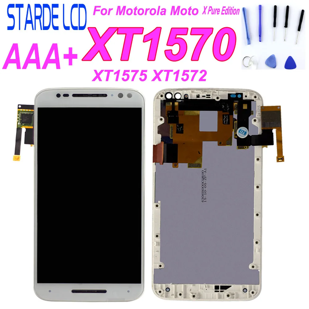 

For Motorola Moto X Pure Edition X Style XT1575 XT1572 XT1570 LCD Display Touch Screen Digitizer Frame Assembly Black with Tools