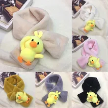 Милые мягкие шарфы для детей, Модный зимний меховой воротник, плюшевый теплый шарф, Детские теплые шали и накидки, Дамский шарф, палантин