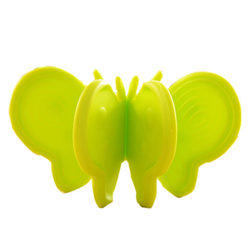 Abrazadera de mariposa de aislamiento térmico de silicona, antideslizante, herramienta de cocina caliente, 2 unid/set