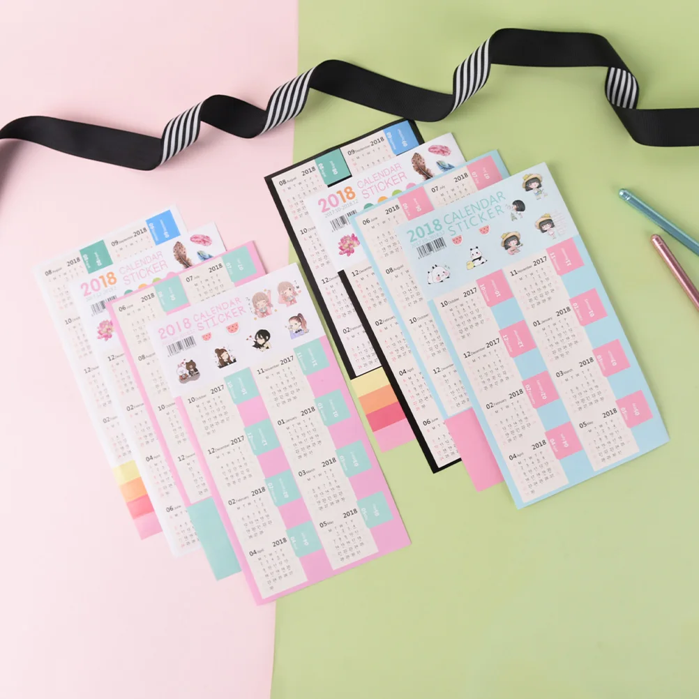 2шт kawaii Мультфильм 11,5*21 см DIY декоративные наклейки календарь Индекс стикер