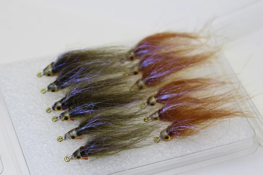 Tigofly 12 шт. коричневый оливковый УФ полярная Жарка медленно тонущий лосось форель Steelhead гольян рыболовные крючки мухи приманки муха набор-Размер#8 - Цвет: Assorted