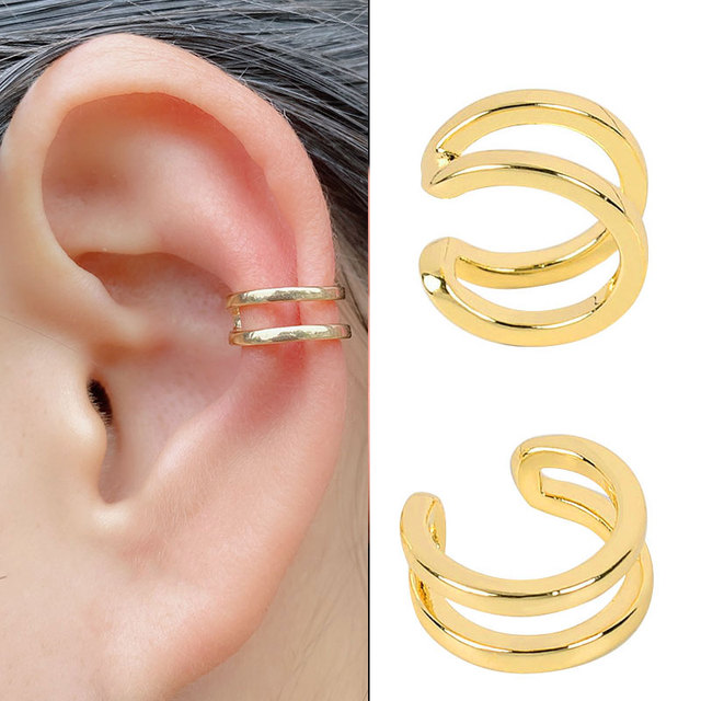 Earrings Without Ear Hole Star Wrap Clip On Earrings Earcuff for Women Chain Hollow Ear Cuff  Fake Earring Piercing