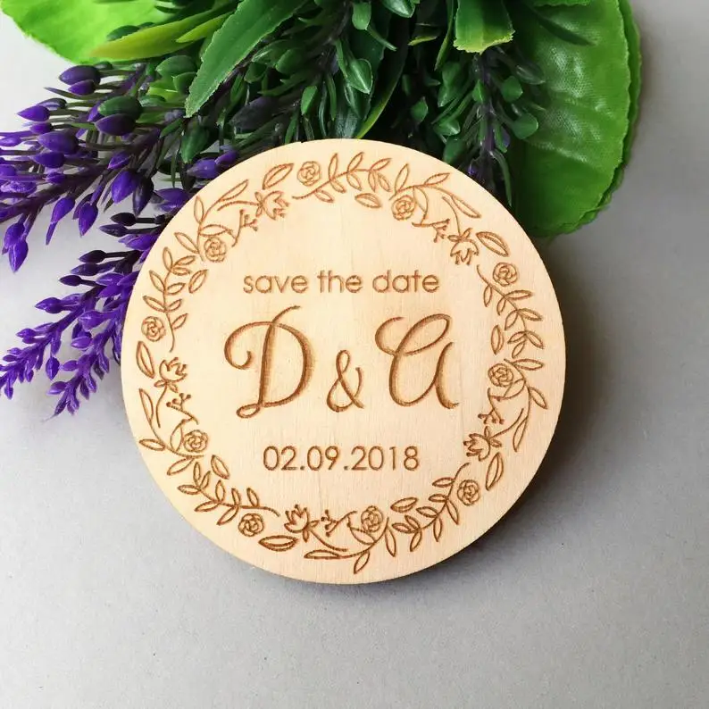  Wedding Save The DatePersonalized Wooden Save the date magnets Fridge Magnets Party gift for guests - 4.00013E+12