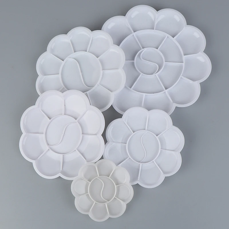 4 Size Palette Art Alternatives Paint Plastic Palette Supply White Watercolor Pigment Tray painting supplies