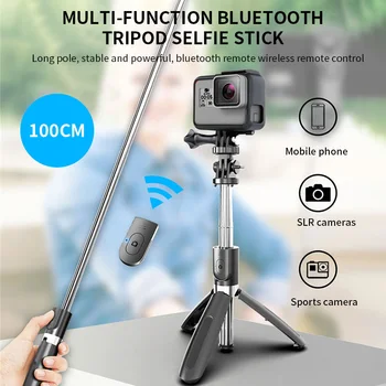 

L02 Bluetooth wireless Selfie Stick Tripod Foldable & Monopods Universal For Smartphones For Gopro and Sports Action cameras