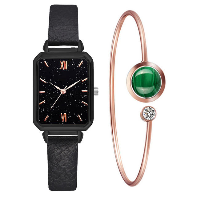 Watch For Women Casual Leather Belt Watches Simple Ladies Rectangle Pink Quartz Clock Dress Wristwatches Zegarek Damski
