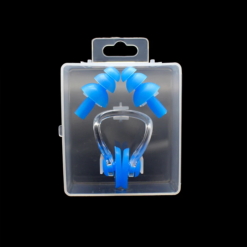 1 Pair/set Soft EarPlugs&1 Nose Clip Silicone Waterproof Dust-Proof Earplugs Sleeping Travel Water Sport Swimming Accessorie