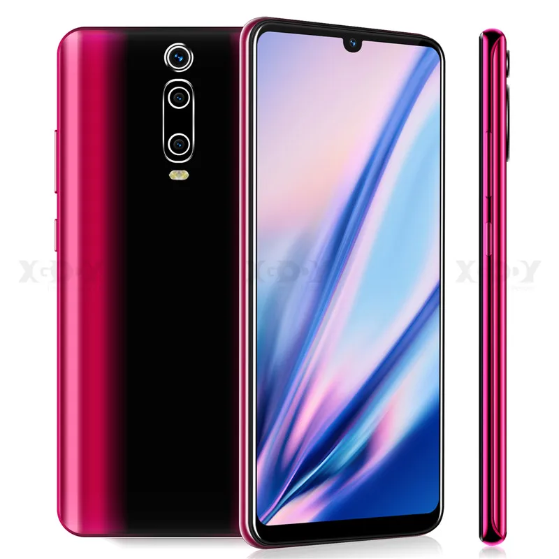 XGODY 9T 3g 6,26 ''смартфон с каплями воды 1 ГБ 4 ГБ полноэкранный мобильный телефон Android 9,0 MTK6580 четырехъядерный 2800 мАч две sim-карты 5 Мп WiFi - Цвет: Gradient Red