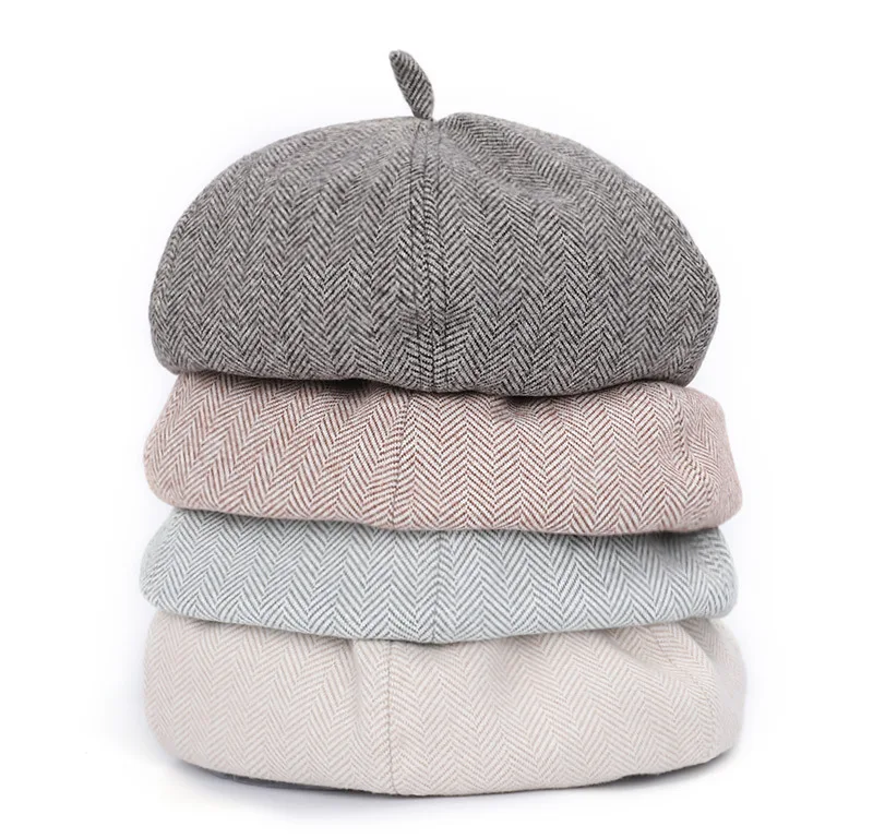 

Fashion Girls Ladies Flat Wool Beret Hat Cap Autumn Winter Solid Color French Beret Hats for Women Felt Berets Sombrero Mujer