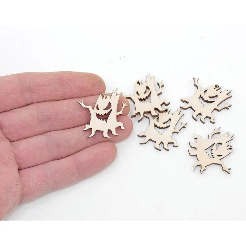 

5x Wooden Tree Stump Halloween (3cm) Wood Stump Craft Embellishments Decoration Gift Decoupage 1016