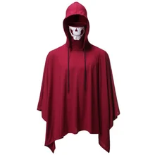 Мужской плащ с капюшоном с принтом, пальто свободного кроя с капюшоном, топы размера плюс, пончо, пуловер