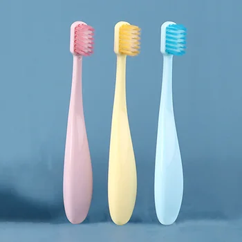 

3pcs Manual Health Superfine Universal Cute Toothbrush Candy Color Practical Fat Handle Safe Home Children Bathroom Soft