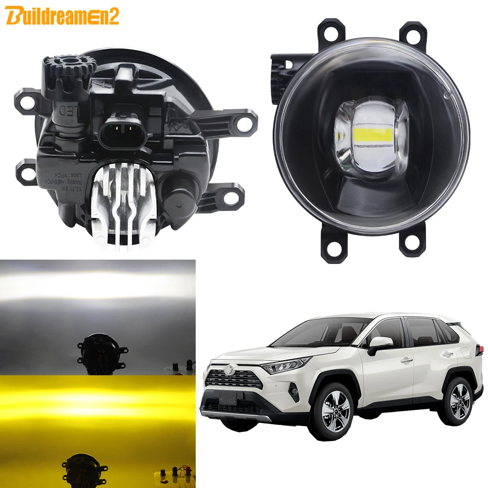 2XCarLEDFogLightAssembly30W8000LMFrontBumperDRLFogDaytime