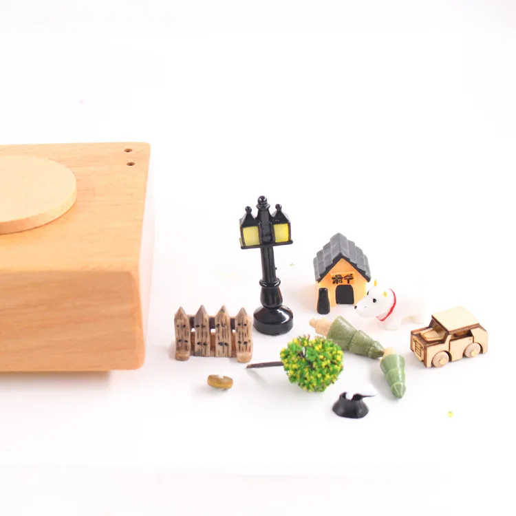Креативная музыкальная шкатулка DIY из цельного дерева, пазл, аксессуары для дома и автомобиля, интерьер, подарок на год, день рождения для детей
