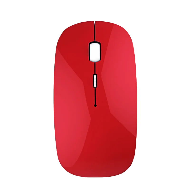 Красный 2,4G Беспроводная+ Bluetooth двойной режим 2 в 1 перезаряжаемая мышь 1600 dpi эргономичная Портативная оптическая мышь для ноутбука ПК планшета iPad - Цвет: Красный