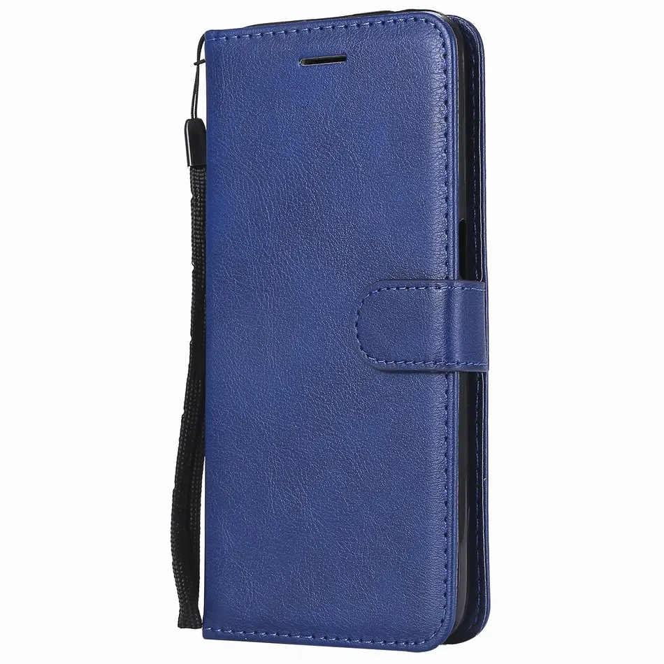 Blue Роскошный кожаный чехол-книжка для iPhone X XS 11 Pro Max XR с подставкой для iPhone 6, 6 S, 7, 8 Plus, 5, 5S, чехол-книжка, сплошной цвет, P06F - Цвет: Blue
