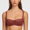 MELENECA Women's Balconette Bra with Padded Strap Half Cup Underwire Sexy Lace ► Photo 3/6