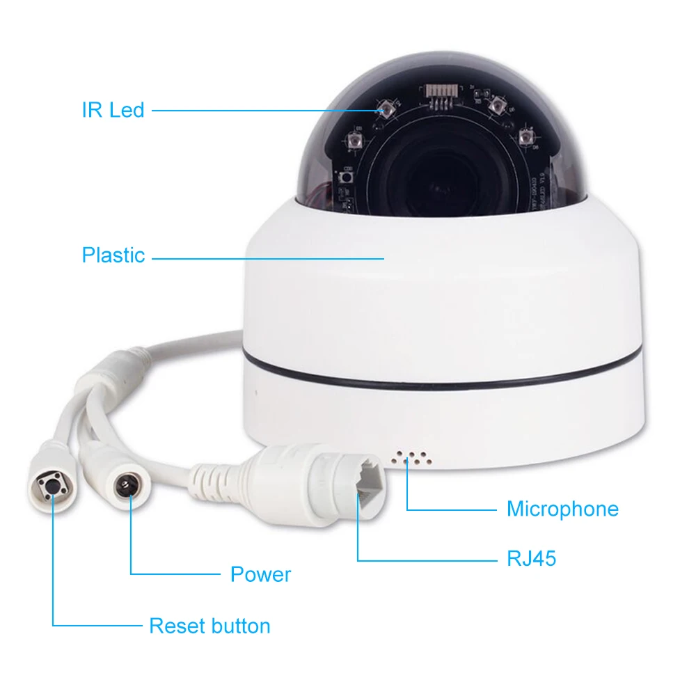  2MP Mini Dome WiFi PTZ IP Camera Indoor 1080P Wireless 4X Optical Zoom Home Security Cameras Two-Wa