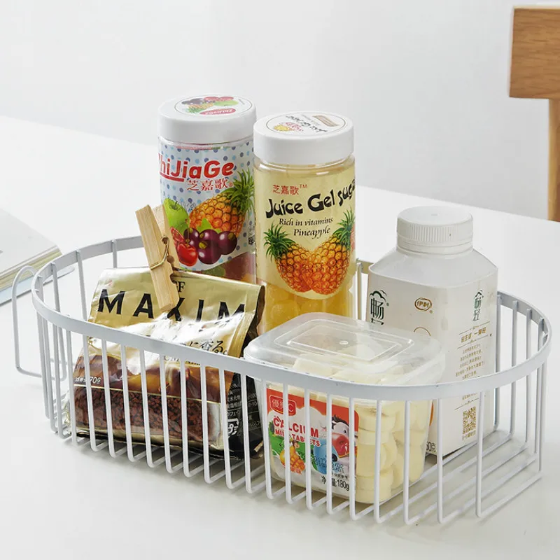 Free punching wrought iron bathroom shelf vanity bathroom wall hanging strong seamless stickers storage rack WF10111117