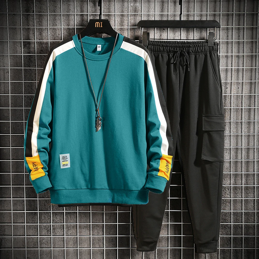 Jogging Suit Shirt Sweatpants Sports-Wear 2piece-Set Winter Men Casual Fashion And Autumn