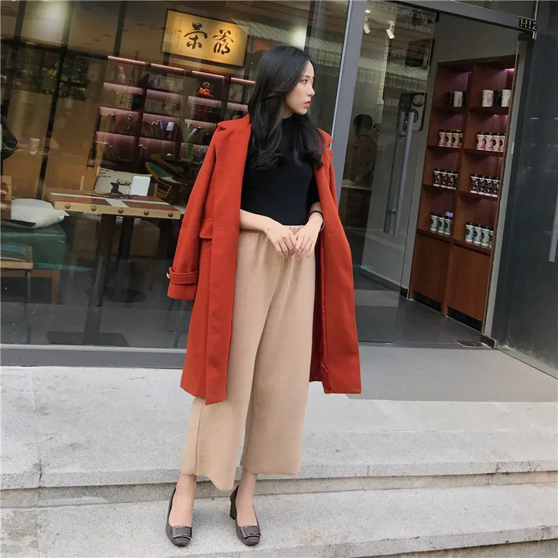 Woolen Jacket Women's Fall And Winter Clothes New Style Fashion Korean-style Loose-Fit Woolen Overcoat Mid-length Versatile