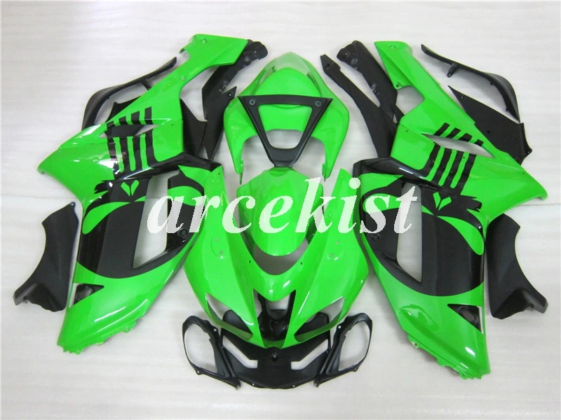 4 подарки ABS Обтекатели комплект подходит для kawasaki Ninja ZX6R 636 2007 2008 07 08 6R ZX-6R Кузов Набор зеленый черный на заказ