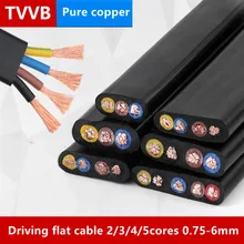 Cable plano de conducción TVVB, 2/3/4/5 core 0,75/1/1.5/2.5/4/6MM, cable plano del elevador de puerta eléctrica, cable plano suave