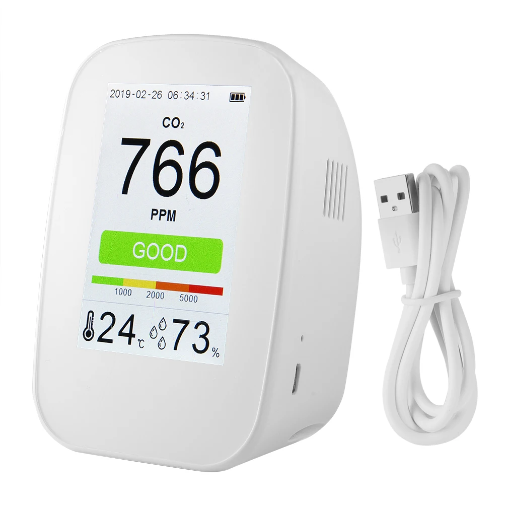 

PM2.5 Air Quality Monitor Detector Gas Leak Co2 Detector Analyzer Humidity Tester Temperature Meter PM1.0/PM10/TVOC/HCHO