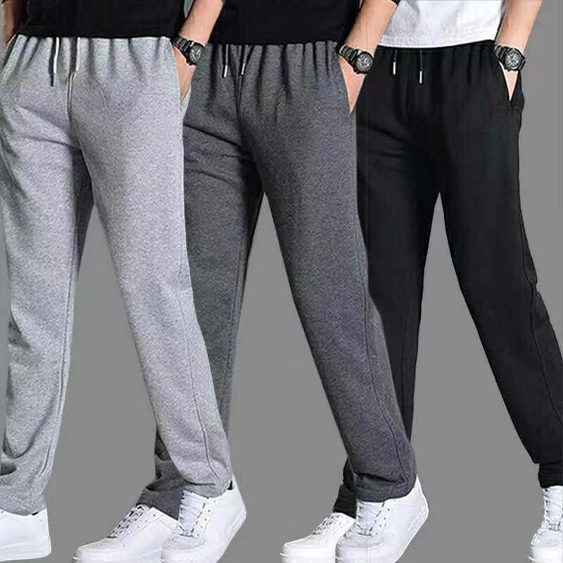 Mejor Compra Pantalones de chándal holgados de algodón para hombre, pantalón informal de longitud completa, para entrenamiento, gimnasio, deportes, cintura elástica, Jogging, M-5XL VRM8A6rqEmA