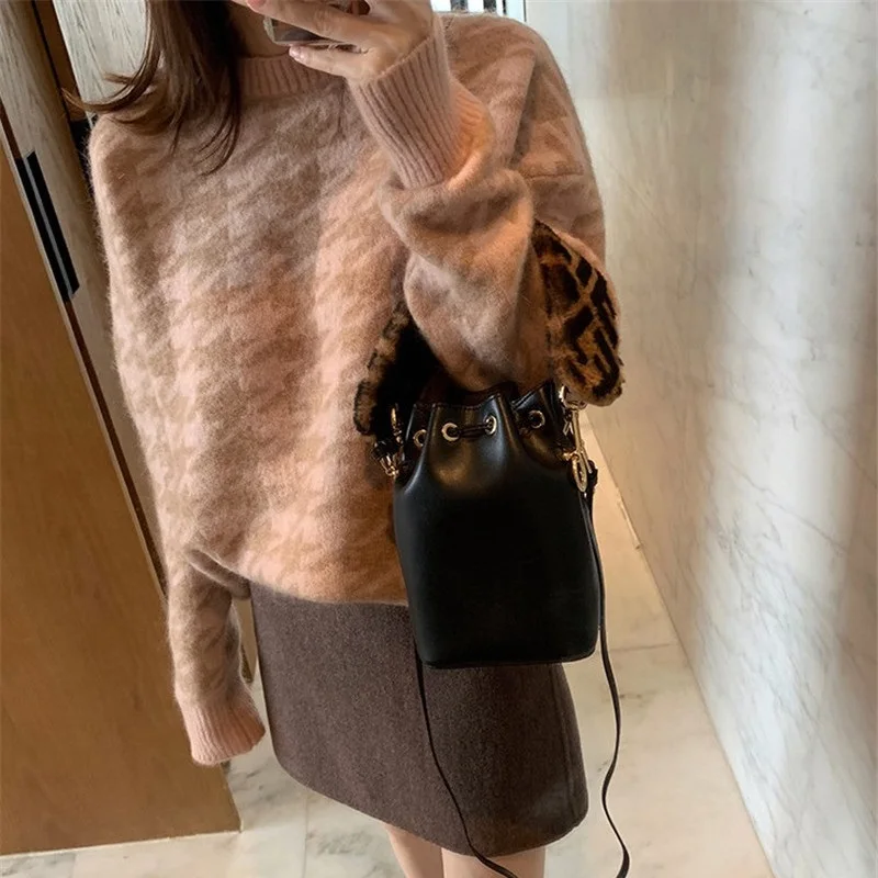 CBAFU fashion houndstooth women sweater pullovers long sleeve o neck soft knitted sweater autumn winter basic pullover P613