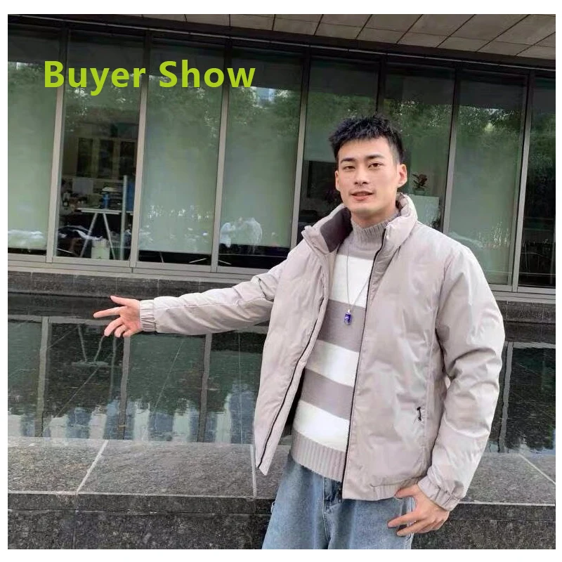 Куртка-пуховик Для мужчин с коротким воротником-стойкой для детей Для Мужчин's Молодежный корейский-Стиль Повседневное Стиль тонкий Для мужчин куртка-пуховик для девочки Для мужчин одежда