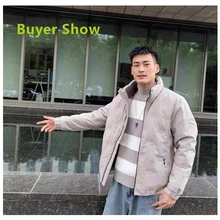 Куртка-пуховик Для мужчин с коротким воротником-стойкой для детей Для Мужчин's Молодежный корейский-Стиль Повседневное Стиль тонкий Для мужчин куртка-пуховик для девочки Для мужчин одежда