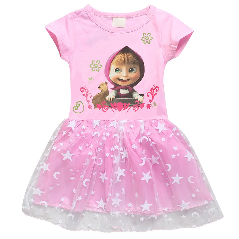 Hello kitty/платье принцессы для маленьких девочек; летнее хлопковое кружевное платье-пачка Эльзы; вечерние платья для дня рождения; Детский костюм - Цвет: Pink
